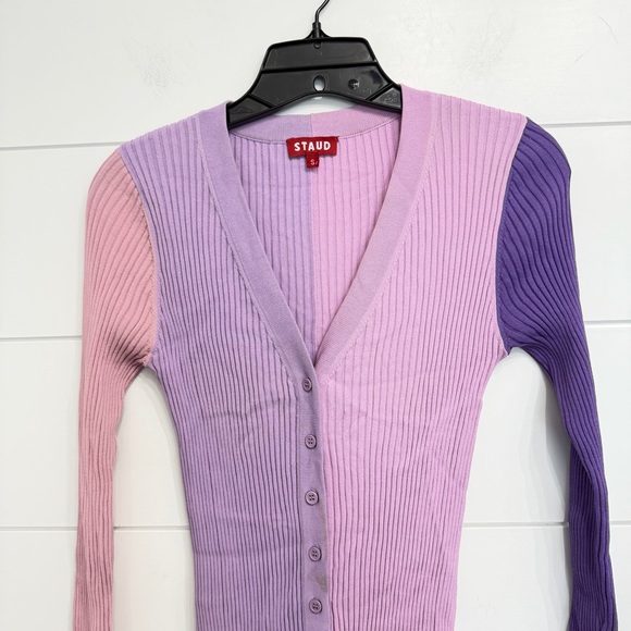 STAUD Iris Multi Shoko Sweater Midi Dress color block Size Small 23795 - Picture 7 of 12